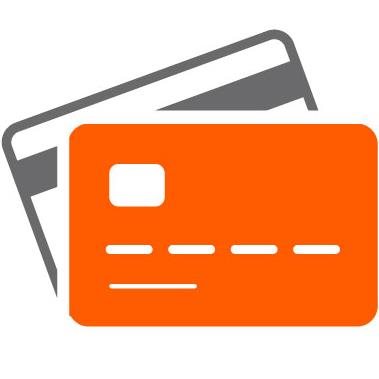 graphic of an orange bank card